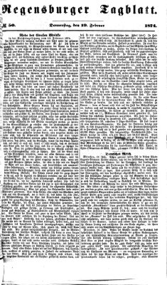 Regensburger Tagblatt Donnerstag 19. Februar 1874