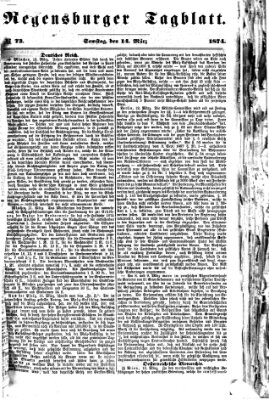 Regensburger Tagblatt Samstag 14. März 1874