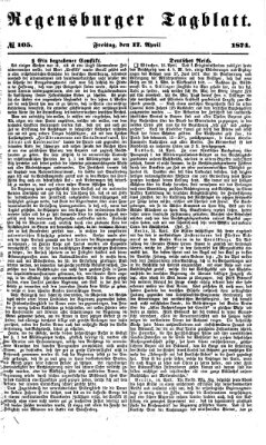 Regensburger Tagblatt Freitag 17. April 1874