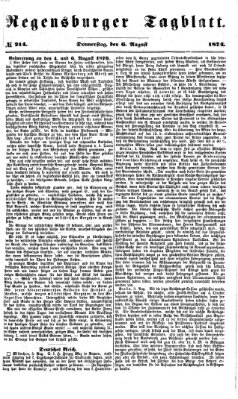 Regensburger Tagblatt Donnerstag 6. August 1874