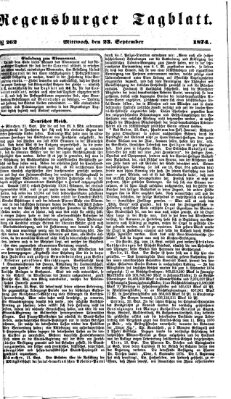 Regensburger Tagblatt Mittwoch 23. September 1874