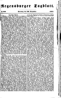 Regensburger Tagblatt Sonntag 20. Dezember 1874