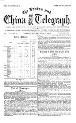 The London and China telegraph Montag 23. Februar 1874