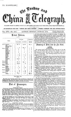 The London and China telegraph Montag 29. Juni 1874