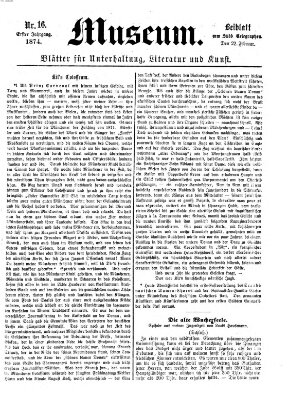 Museum (Süddeutscher Telegraph) Sonntag 22. Februar 1874