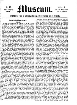 Museum (Süddeutscher Telegraph) Sonntag 27. September 1874