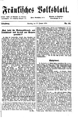 Fränkisches Volksblatt Samstag 17. Januar 1874