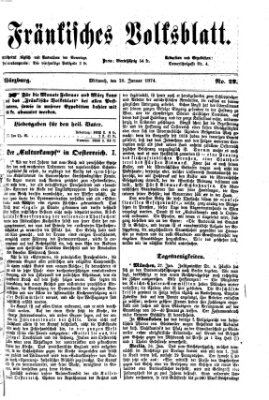 Fränkisches Volksblatt Mittwoch 28. Januar 1874
