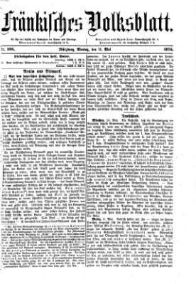 Fränkisches Volksblatt Montag 11. Mai 1874