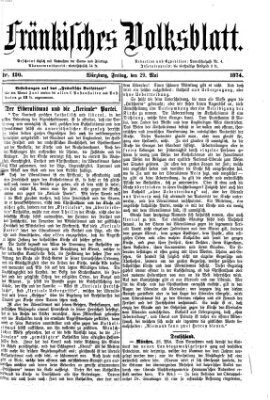 Fränkisches Volksblatt Freitag 29. Mai 1874
