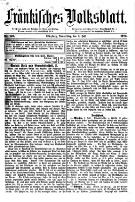Fränkisches Volksblatt Donnerstag 2. Juli 1874