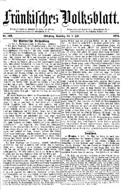 Fränkisches Volksblatt Samstag 4. Juli 1874