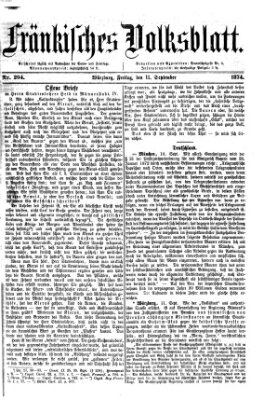 Fränkisches Volksblatt Freitag 11. September 1874