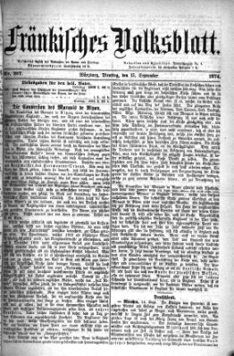 Fränkisches Volksblatt Dienstag 15. September 1874