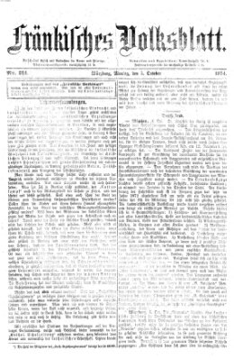 Fränkisches Volksblatt Montag 5. Oktober 1874