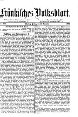 Fränkisches Volksblatt Freitag 20. November 1874