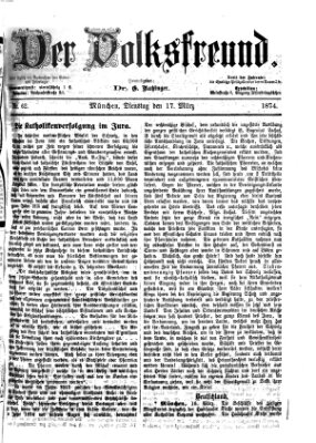 Der Volksfreund Dienstag 17. März 1874