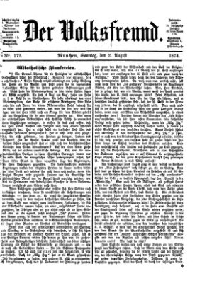 Der Volksfreund Sonntag 2. August 1874