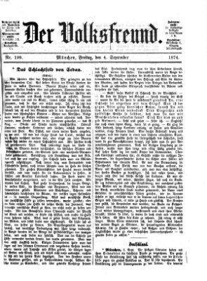 Der Volksfreund Freitag 4. September 1874