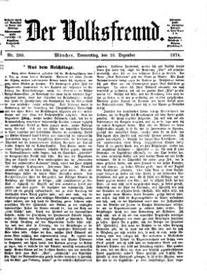 Der Volksfreund Donnerstag 10. Dezember 1874
