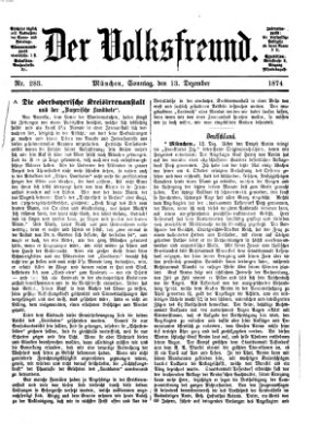 Der Volksfreund Sonntag 13. Dezember 1874
