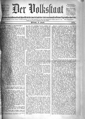 Der Volksstaat Mittwoch 26. August 1874