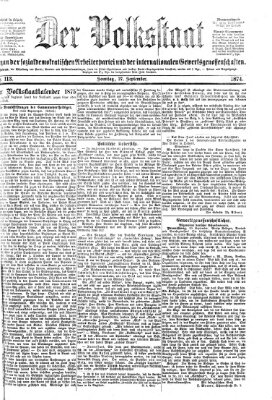 Der Volksstaat Sonntag 27. September 1874