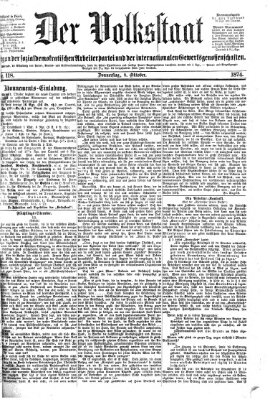 Der Volksstaat Donnerstag 8. Oktober 1874