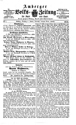 Amberger Volks-Zeitung für Stadt und Land Samstag 3. Januar 1874