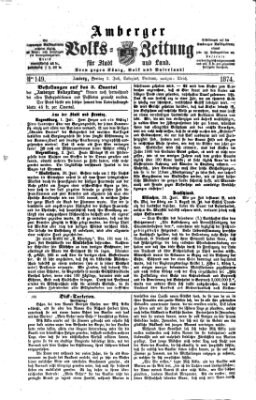 Amberger Volks-Zeitung für Stadt und Land Freitag 3. Juli 1874