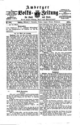 Amberger Volks-Zeitung für Stadt und Land Mittwoch 2. September 1874