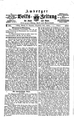 Amberger Volks-Zeitung für Stadt und Land Montag 28. September 1874