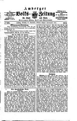 Amberger Volks-Zeitung für Stadt und Land Dienstag 29. September 1874