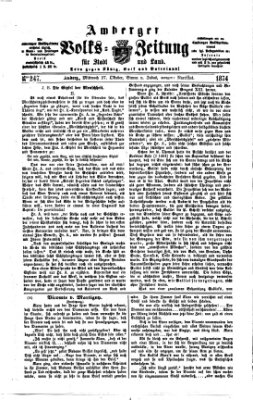 Amberger Volks-Zeitung für Stadt und Land Dienstag 27. Oktober 1874