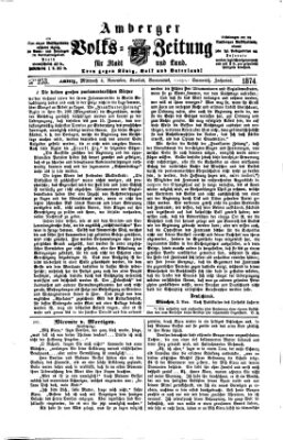 Amberger Volks-Zeitung für Stadt und Land Mittwoch 4. November 1874