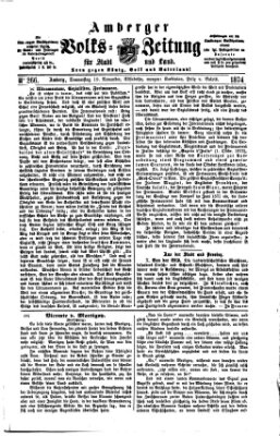 Amberger Volks-Zeitung für Stadt und Land Donnerstag 19. November 1874