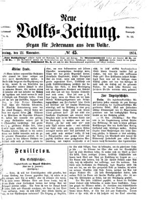 Neue Volks-Zeitung Sonntag 22. November 1874