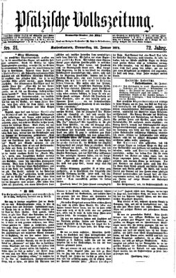 Pfälzische Volkszeitung Donnerstag 22. Januar 1874