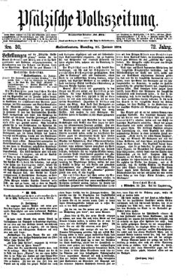 Pfälzische Volkszeitung Samstag 31. Januar 1874