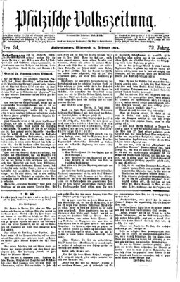 Pfälzische Volkszeitung Mittwoch 4. Februar 1874