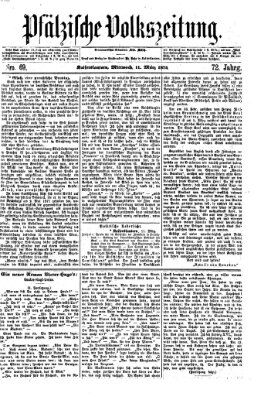 Pfälzische Volkszeitung Mittwoch 11. März 1874