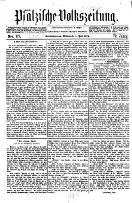Pfälzische Volkszeitung Mittwoch 1. Juli 1874