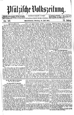 Pfälzische Volkszeitung Sonntag 19. Juli 1874