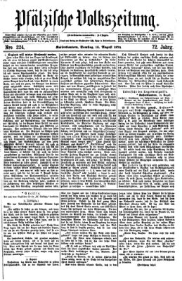 Pfälzische Volkszeitung Samstag 15. August 1874