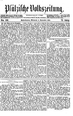 Pfälzische Volkszeitung Mittwoch 9. September 1874