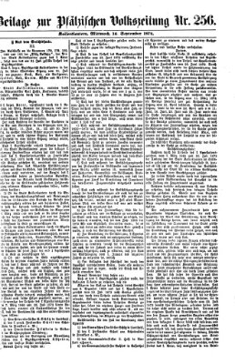 Pfälzische Volkszeitung Mittwoch 16. September 1874