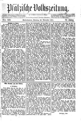 Pfälzische Volkszeitung Sonntag 22. November 1874