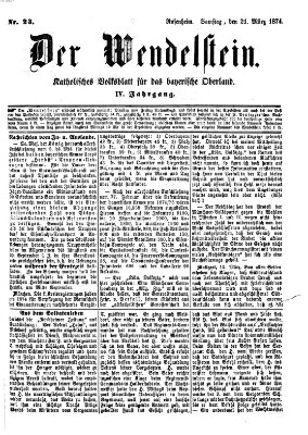 Wendelstein Samstag 21. März 1874