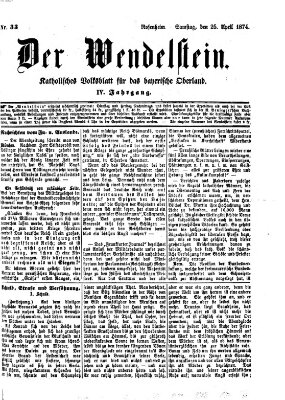 Wendelstein Samstag 25. April 1874