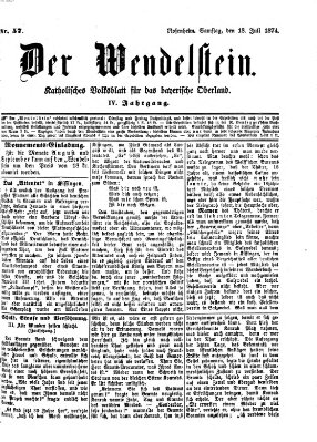 Wendelstein Samstag 18. Juli 1874